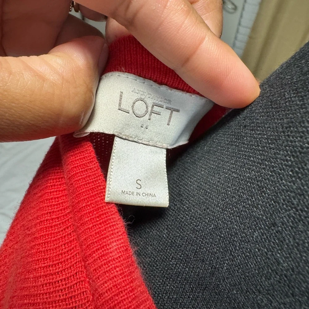 LOFT Bright Red Long Sleeve Cardigan – Size S - Picture 3 of 4